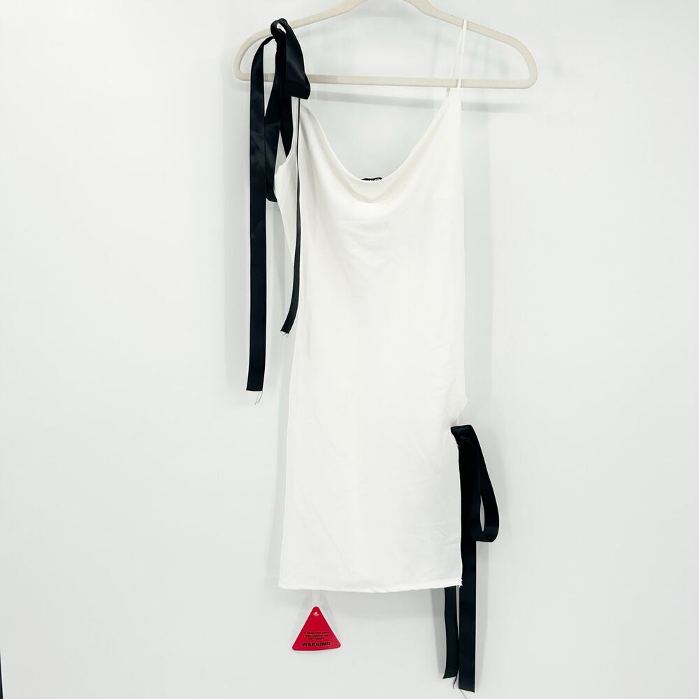 NWT Ego Womens Cocktail Graduation Party Tie Slit And Shoulder Mini Dress Size 2
